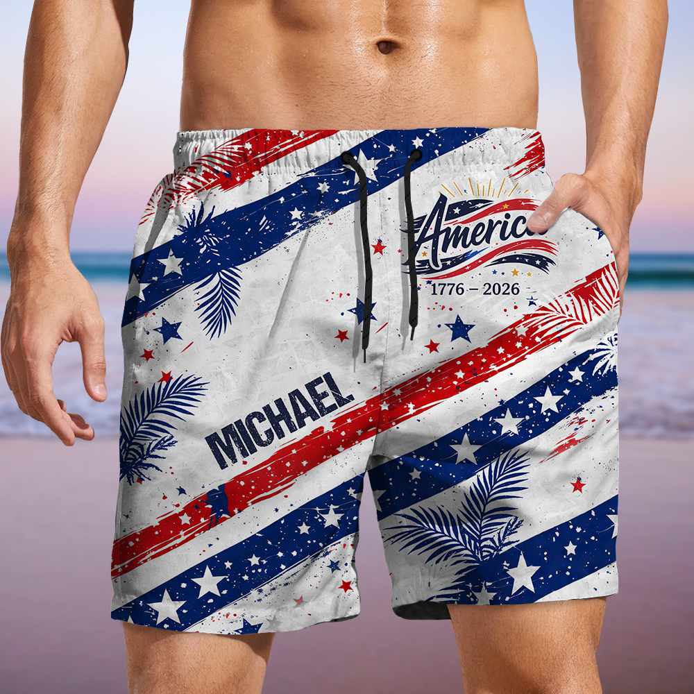 Custom Name US 250 Years Semiquincentennial 1776-2026 Beach Shorts HO82 901870