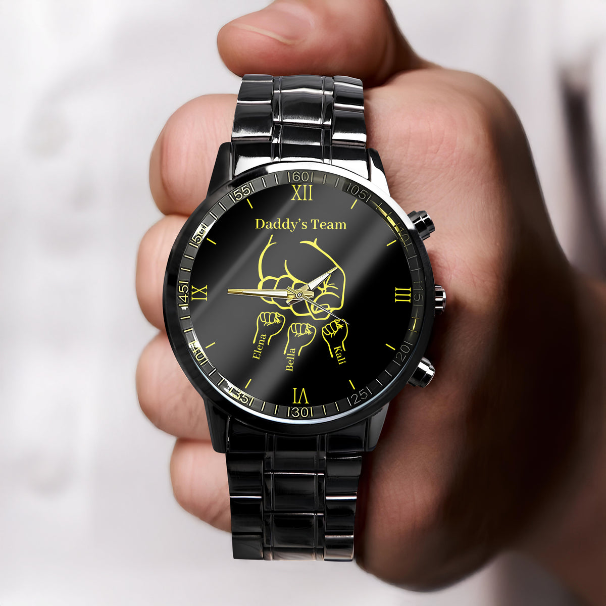 Daddy's Team Fist Bump Dad And Kids Men's Watch Gift For Father's Day HO82 893762