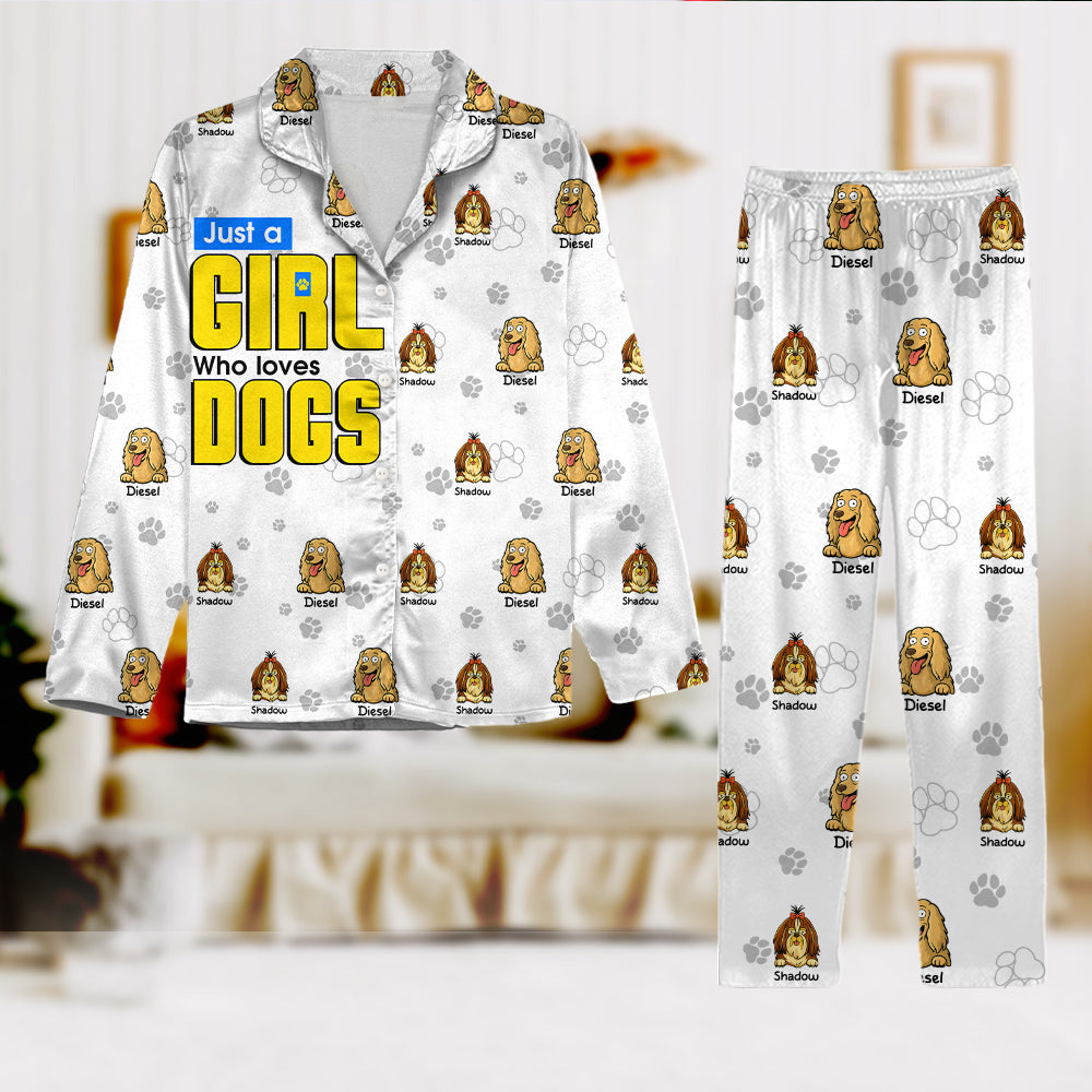 Just A Girl Who Loves Dogs - Personalized Pajamas For Dog Lovers CH07 896546