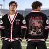 Personalized Football Photo Varsity V-neck Cardigan Football Player Gift HO82 903660