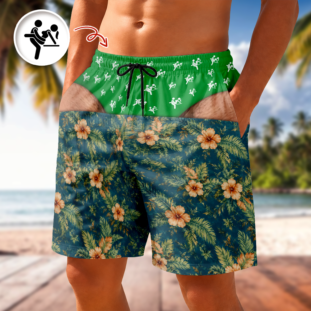 Personalized Funny Adult Swim Trunks Fake Underwear Beach Short CH07 180378