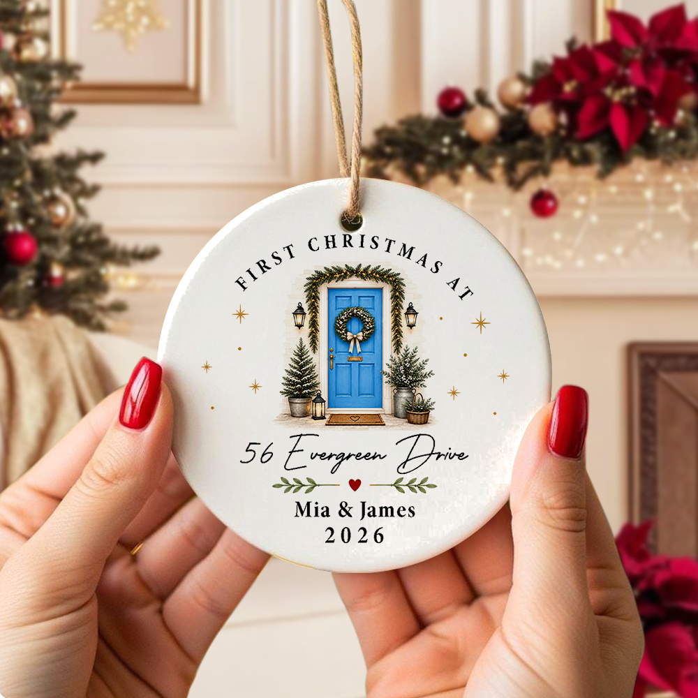 Personalized First Christmas At Ceramic Ornament, New Home Holiday Keepsake HO82 903600