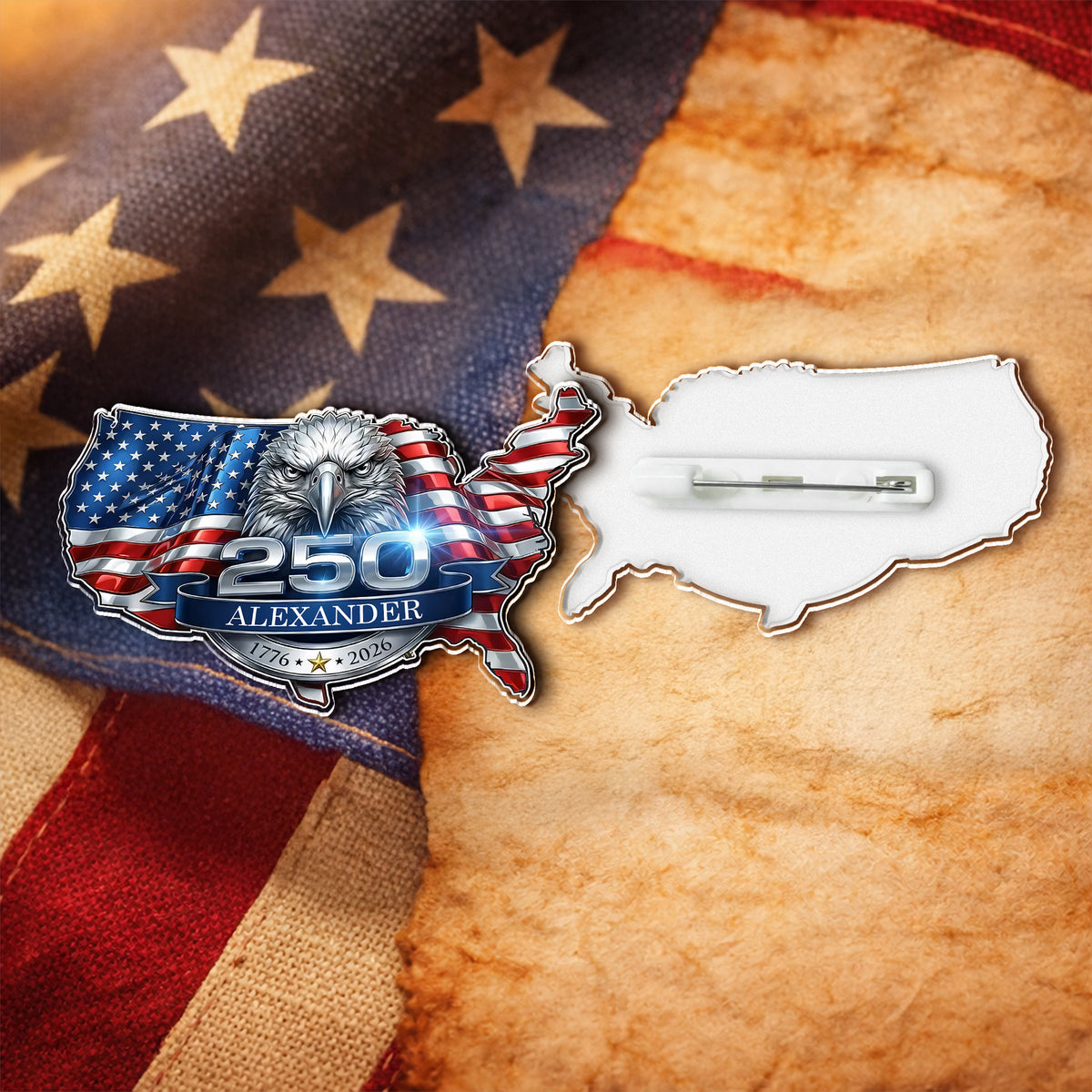 250th Anniversary Eagle USA Semiquincentennial 1776-2026 Patriotic Acrylic Pin HO82 901804