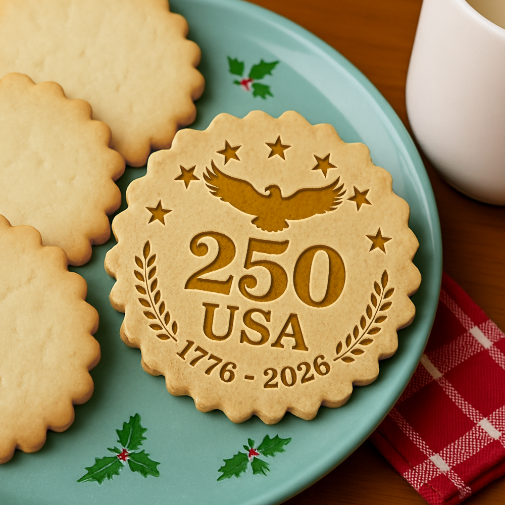 USA 250 Cookie Stamp – 1776–2026 America Anniversary Cookie Stamp CH07 911246