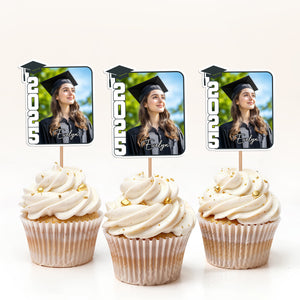 Custom Photo 2025 Graduation Party Decoration Cupcake Toppers LM32 893265