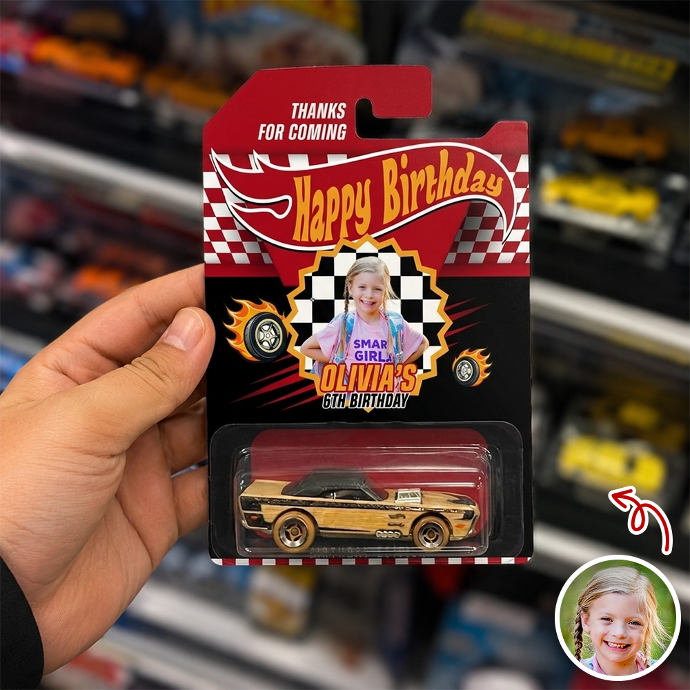 Custom Photo Happy Birthday Themed Party Wheels Toy Car TH10 170125