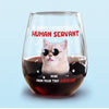 Custom Photo Happy Human Servant Personalized Wine Glass CH07 895444