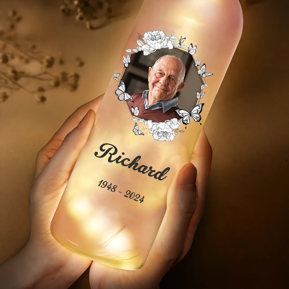 Custom Photo Your Wings Were Ready But My Heart Was Not Bottle Lamp LM32 893219