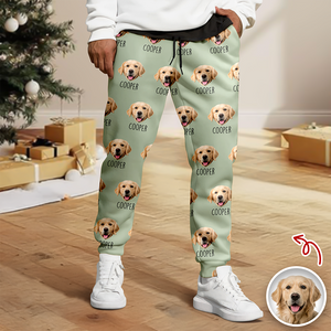 Custom Pet Portrait Pajama Pants – Personalized Dog/Cat/Person Photo & Name Gift TH10 894973