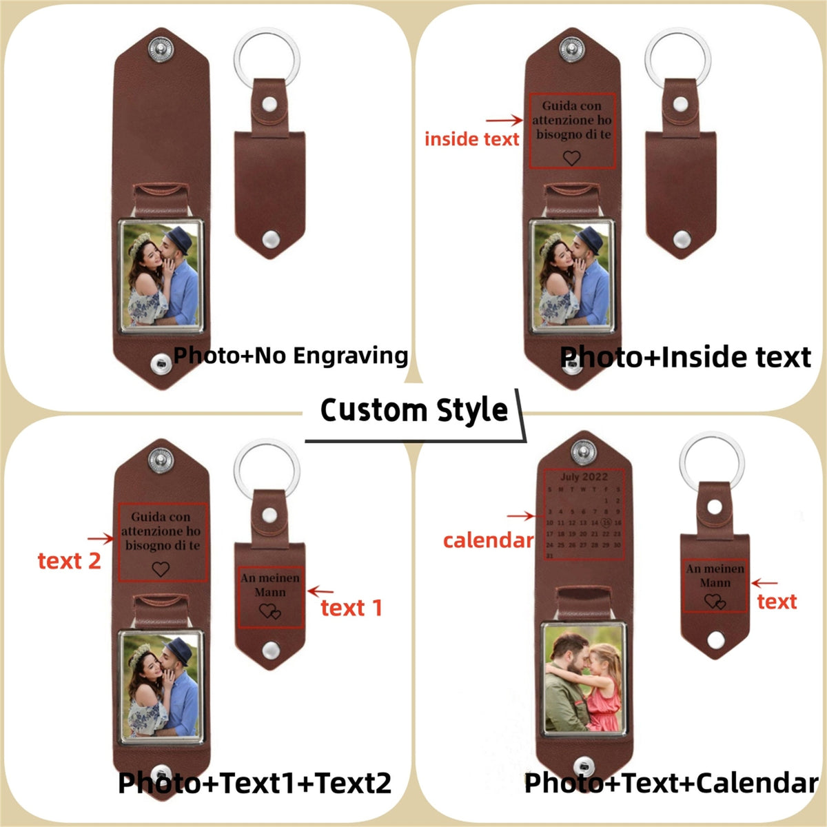 Custom Photo I Love You Daddy Metal Tag Leather Keychain - Father's Day Gift LM32 669139