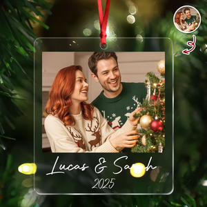 Custom Photo Acrylic Ornament Christmas Gift For Couple LM32 895767