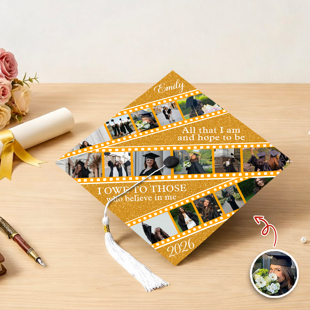 Custom Photo All That I Am & Hope To Be Graduation Cap Topper HO82 901548