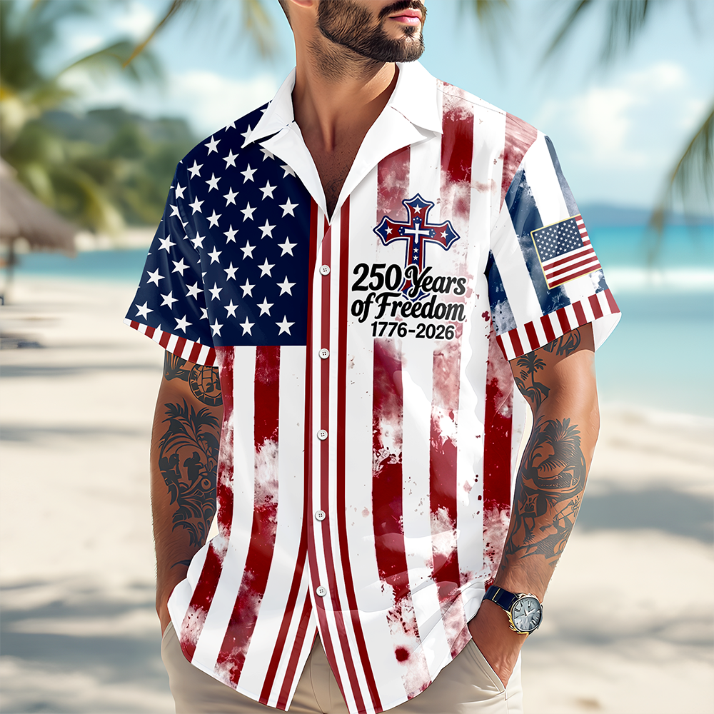 250 Years Of Freedom 1776-2026 America Flag Hawaiian Shirt CH07 911910