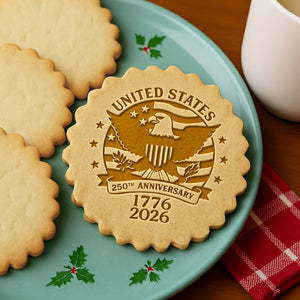 USA 250th Anniversary Eagle USA Flag Cookie Stamp HO82 900666