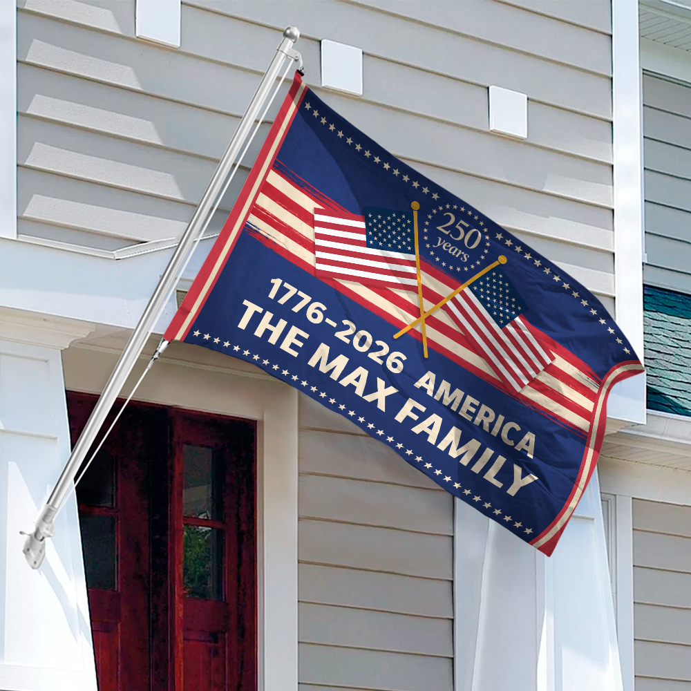 250 Years Anniversary Custom Family Name America House Flag CH07 910188
