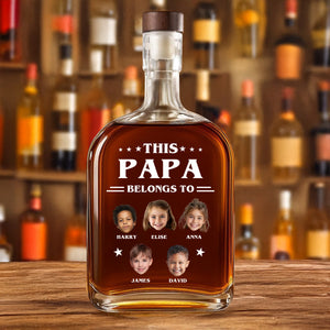 This Papa Is Powered By Love - Family Personalized Custom Whiskey Bottle - Father's Day, Gift For Dad, Grandpa HO82 894076