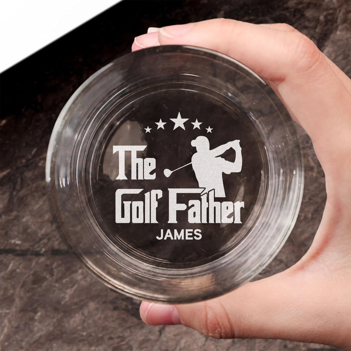 Personalized The Golffather Engraved Whiskey Glass Gift For Husband, Boyfriend, Golf Lovers HO82 900850