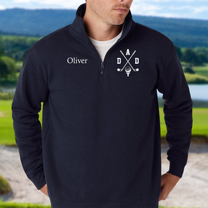 Personalized Golf Dad Printed Quarter Zip, Custom Name Printed Golf Pullover for Dads TH10 898157
