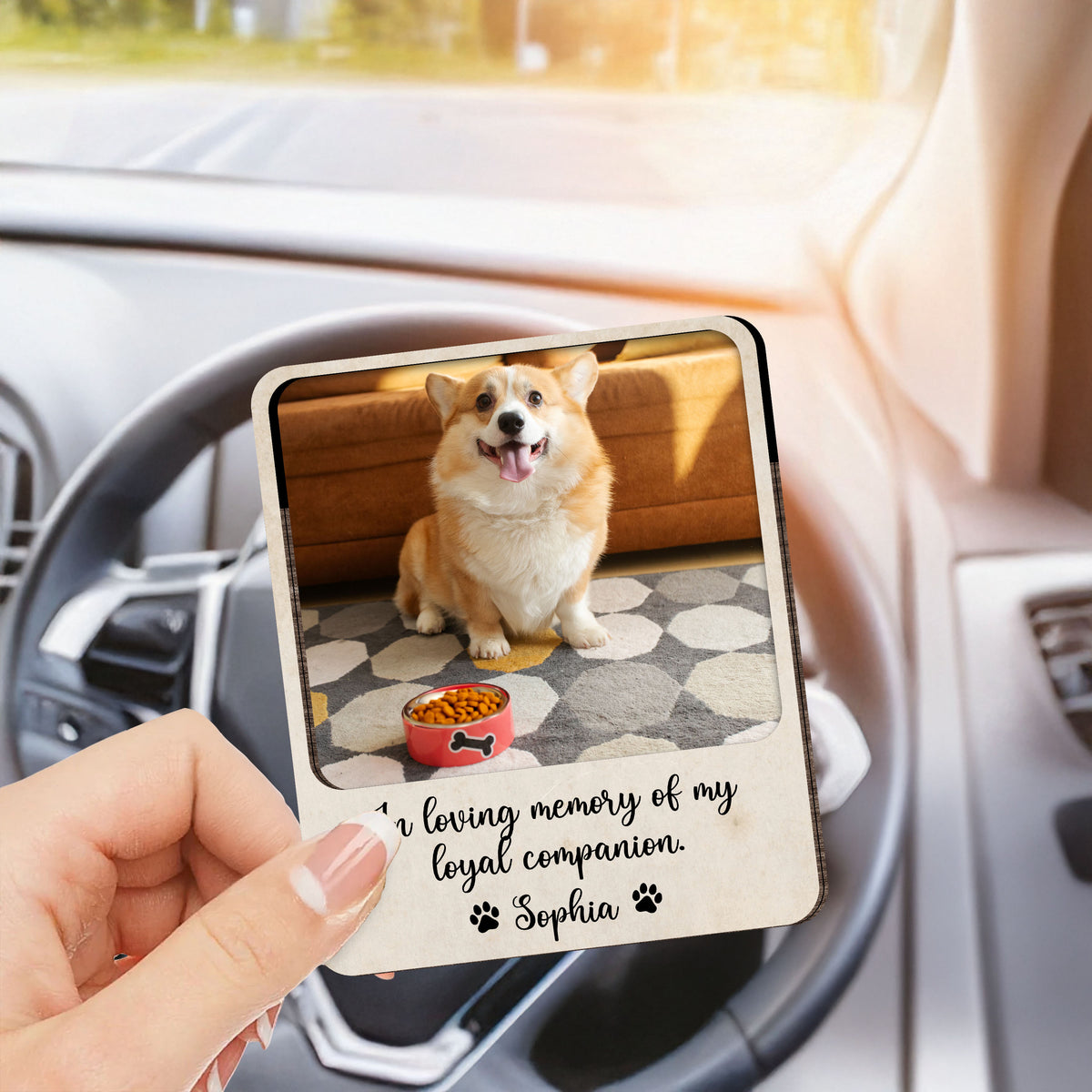 Custom Pet Photo Memorial Car Visor Clip Gift For Pet Lovers TH10 898111