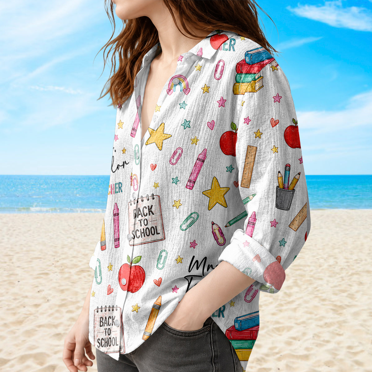 Custom Teacher Name Back To School Blouse Shirt CH07 180022