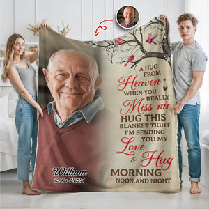When You Really Miss Me Hug This Blanket Custom Memorial Photo Blanket CH07 896494