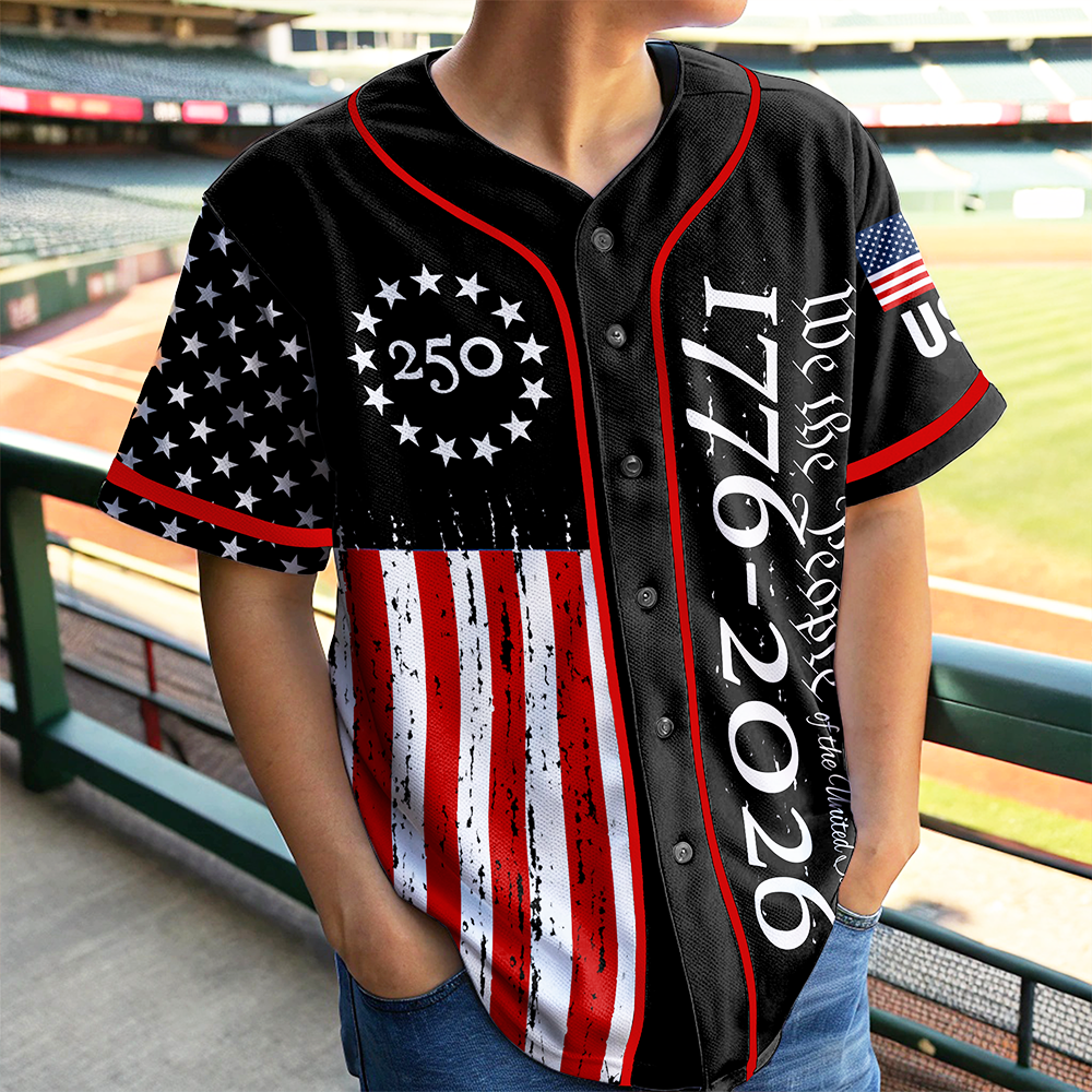 Personalized We The People US 250 1776-2026 America Flag Baseball Jersey CH07 911300