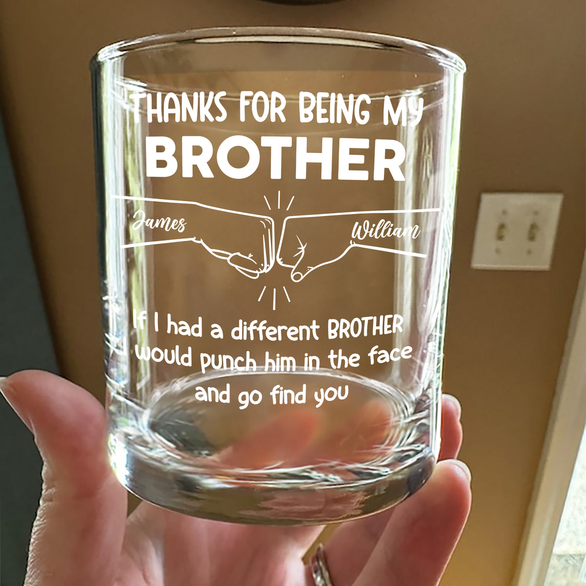 Thank For Being My Brother Personalized Whiskey Glass LM32 895201