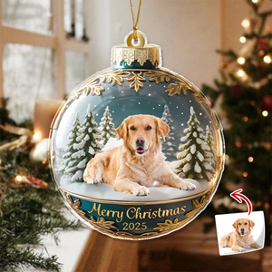 Custom Dog Cat Photo Acrylic Ornament Christmas Gift For Dog Cat Lovers HA75 898378