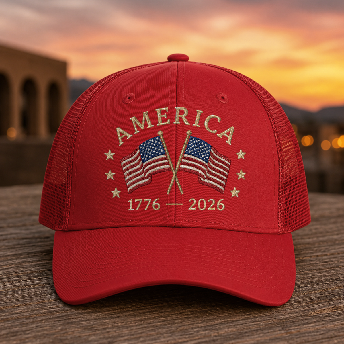 Patriotic USA 250th Anniversary Embroidered Trucker Hat CH07 911994