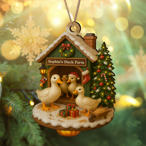 Custom Name Duck Farm Wood Ornament – Personalized Christmas Gifts for Women & Men LM32 895615