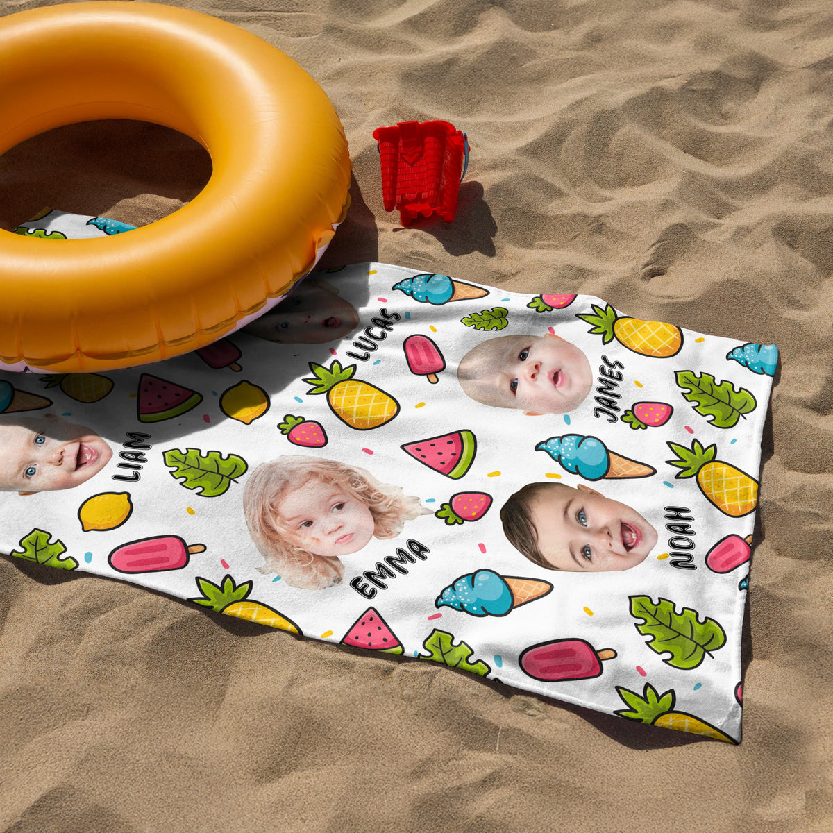 Custom Cute Photo Fruit Tropical Beach Towel Summer Party Gift CH07 895828