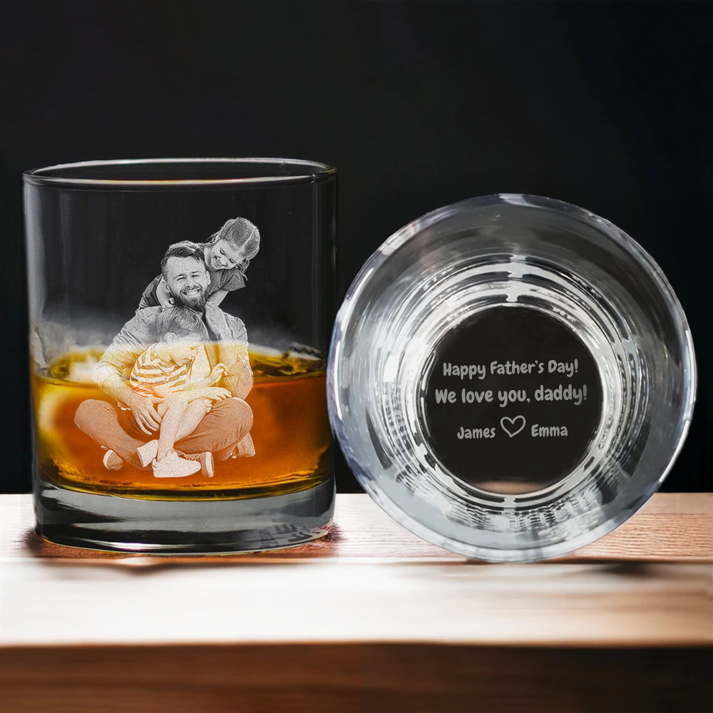 Custom Photo We Love You Daddy Happy Father's Day Whiskey Glass TH10 892793