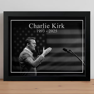 Charlie Kirk Memorial Black and White Style Picture Frame HO82 65806