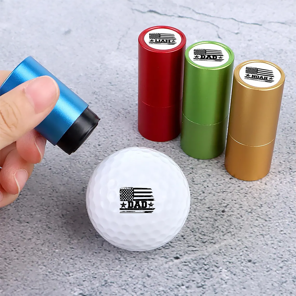 Personalized USA Flag Golf Ball Stamp Box Gift for Golfer, Golf Ball Marker HA75 921104
