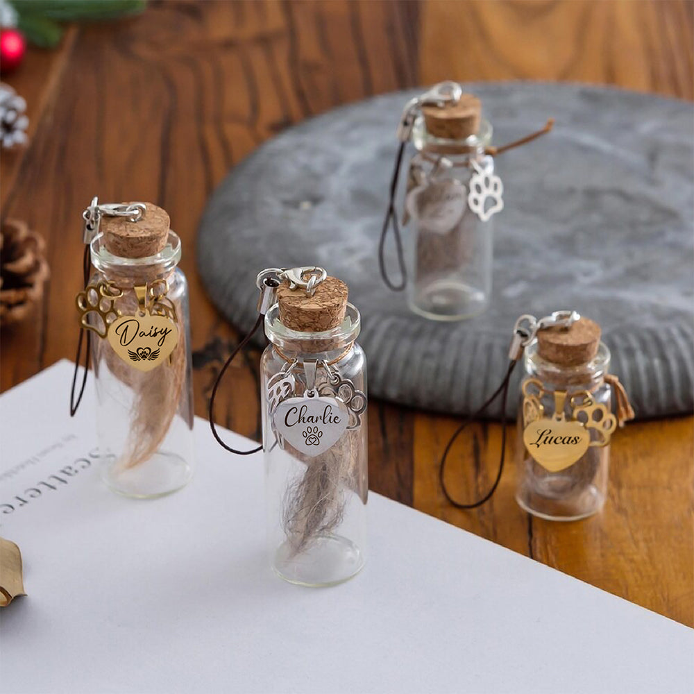 Personalized Remembrance Gift Pet Hair Memorial Jar - Dog Cat Memorial Gift LM32 897373