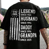 Personalized Legend, Husband since 4th Of July Back Dark Shirt Gifts For Dad, Grandpa HA75 920774
