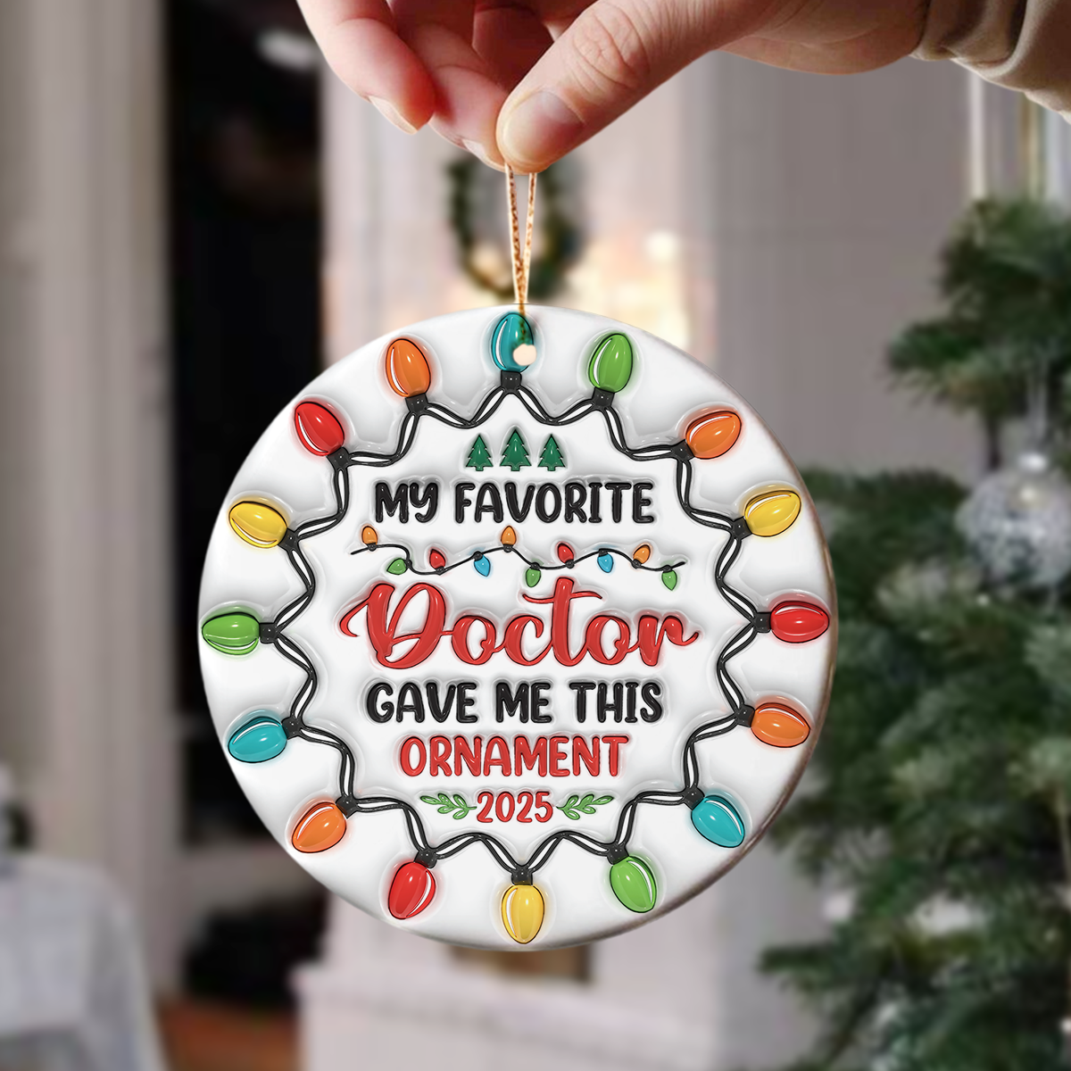 Custom 3D Inflated Effect Printed Ceramic Ornament Christmas Gift for Jobs & Family TH10 894837
