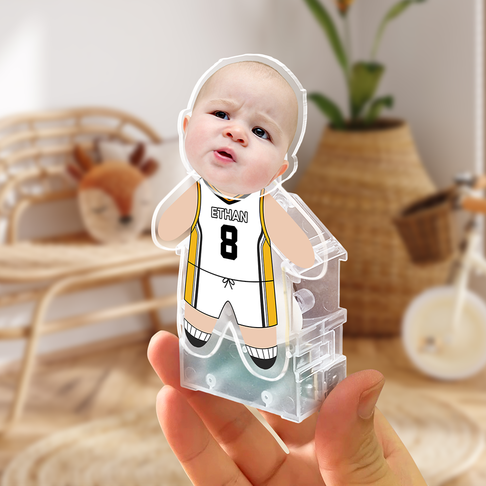 Custom Photo Kid in Basketball Uniform Decoration Shaking Head Funny Gift For Dad HA75 892428