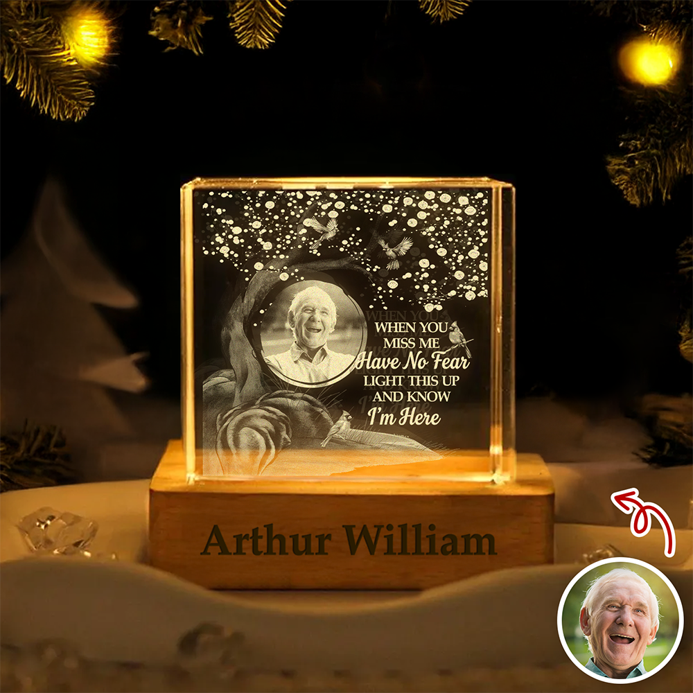 Custom Photo Memorial Engraved Crystal Photo With Light TH10 898241