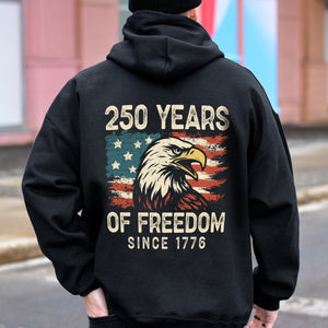 250 Years Of Freedom Since 1776 USA Bald Eagle America Flag Back Side Dark Shirt HA75 897368