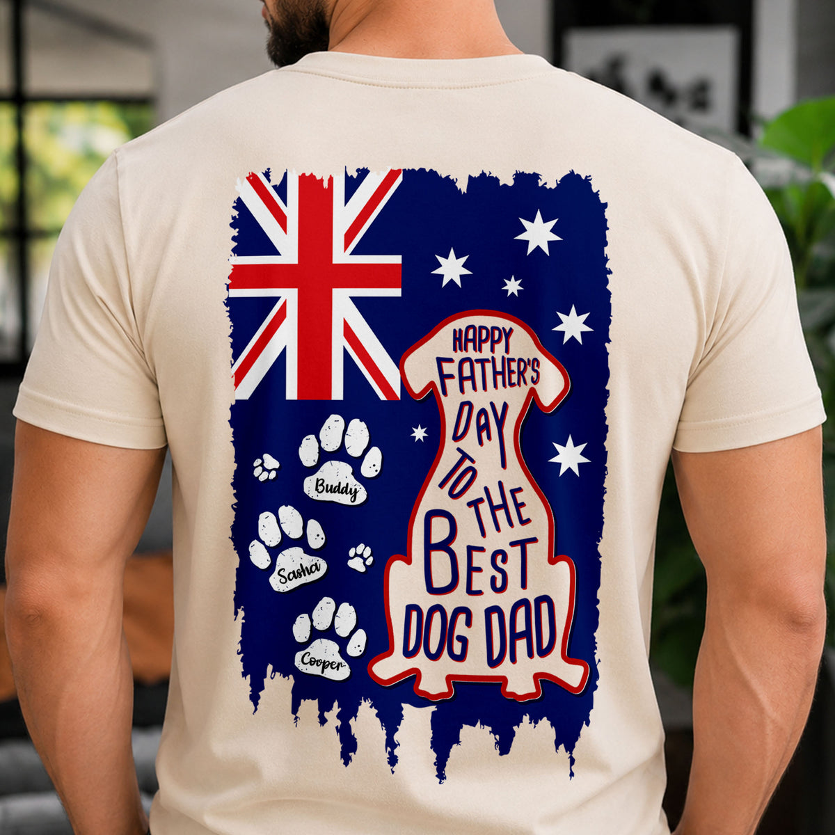 Personalized Happy Father's Day To Best Dog Dad Australia Flag Comfort Back Shirt TH10 170215