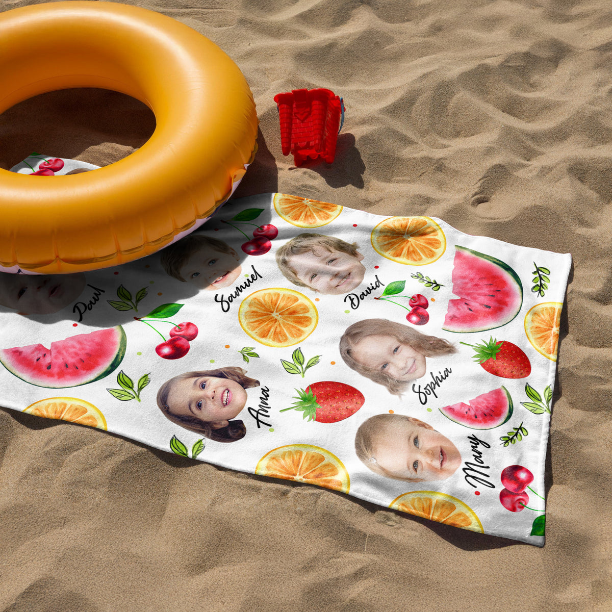Custom Cute Face Watercolor Tropical Summery Beach Towels LM32 893449
