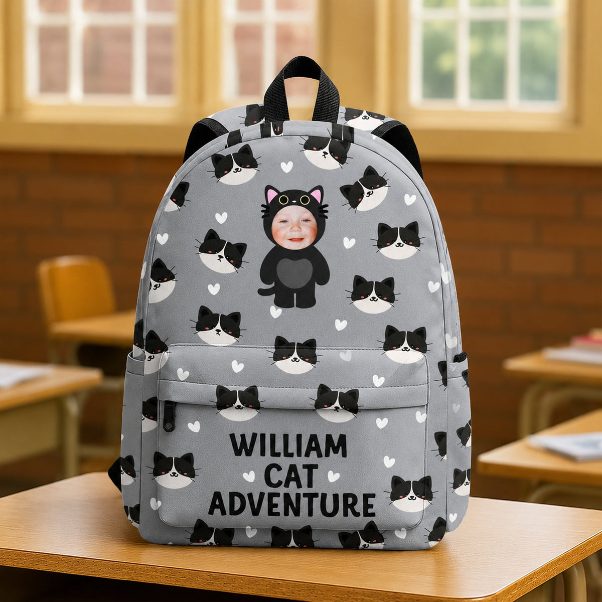 Custom Photo Kid's Dinosaur Unicorn Bear Back To School Backpack TH10 170365