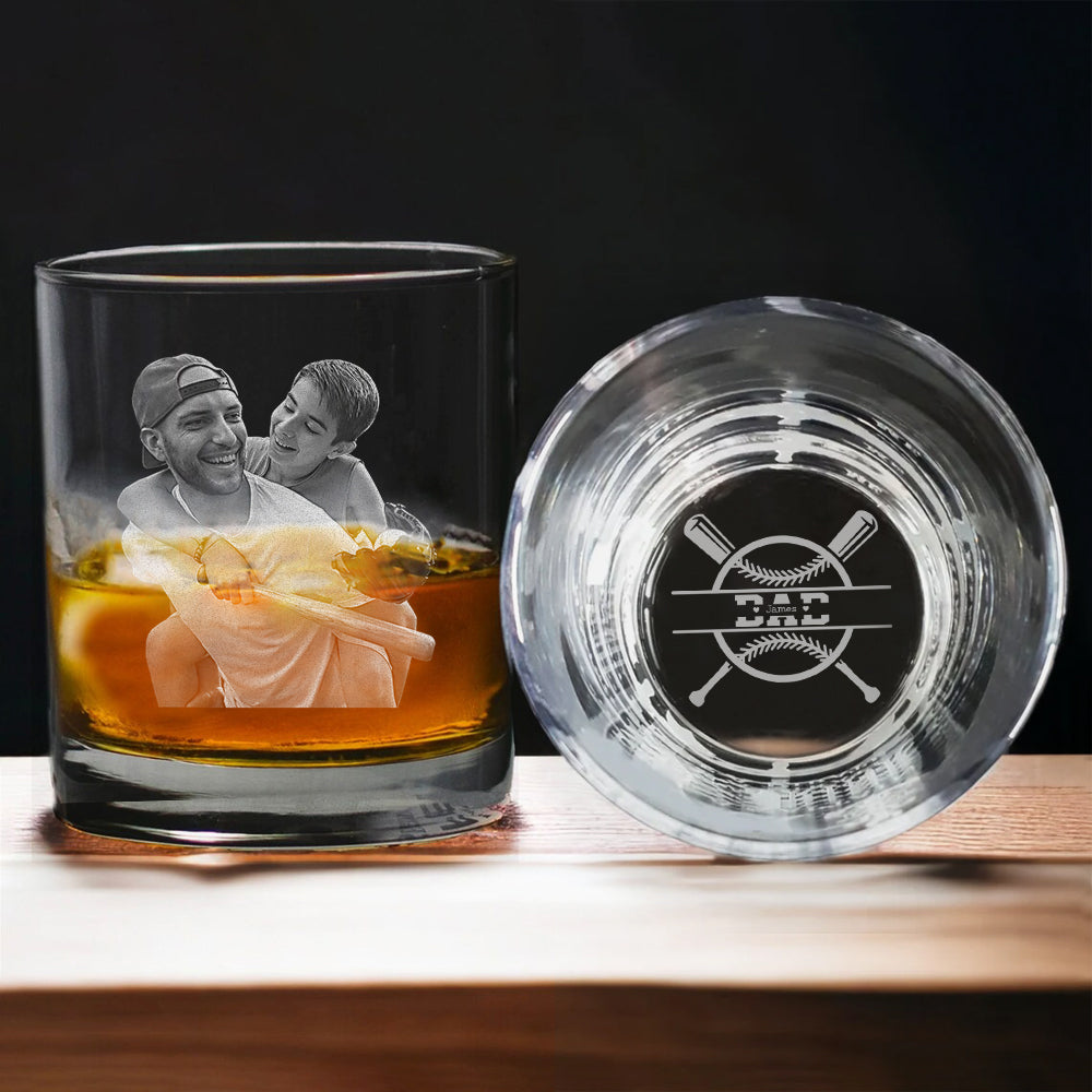 Custom Photo Father's Day Baseball Whiskey Glass TH10 892869