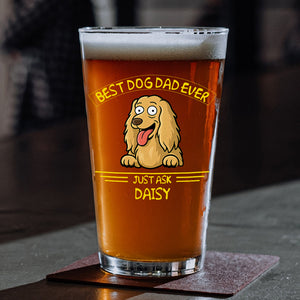 Personalized Best Dog Dad/Mom Ever Beer Glass Gift For Dog Lovers HO82 893726