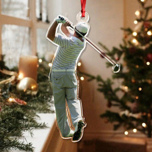 Custom Photo Golf Player Acrylic Ornament Christmas Gift For Golf Lovers HA75 897658