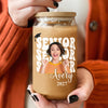 Custom Photo Senior 2027 Glass Can With Lid Back to School Gift for Senior HA75 921974