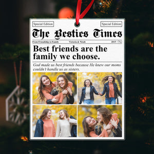 Custom Photo Friendship Gifts Newspaper Besties Acrylic Ornament HO82 N304 893320