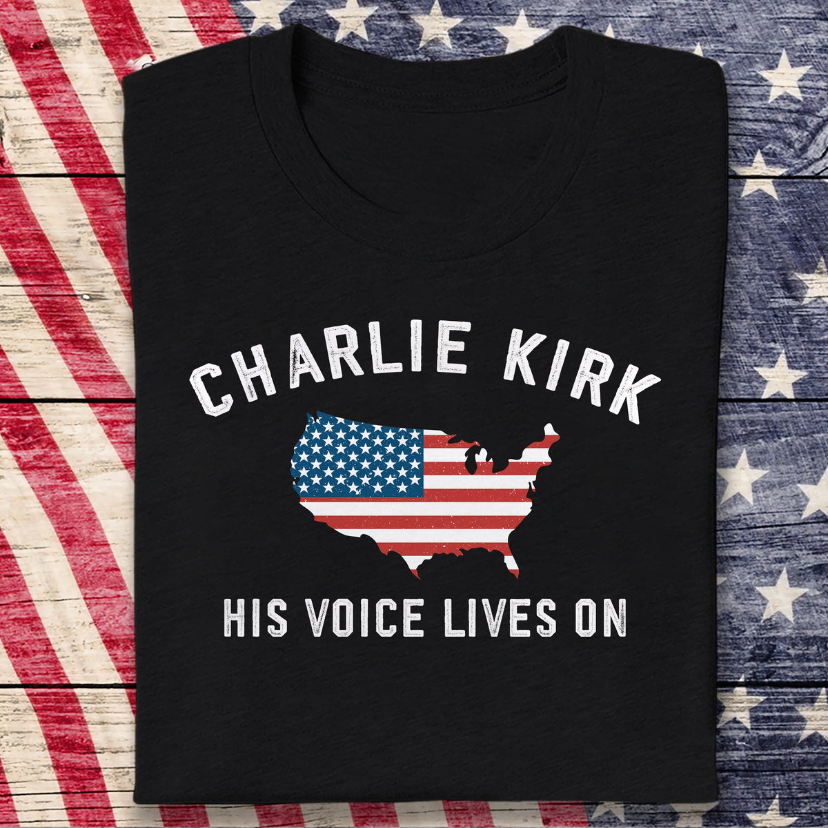 Charlie Kirk - His Voice Lives On Dark Shirt LM32 65461