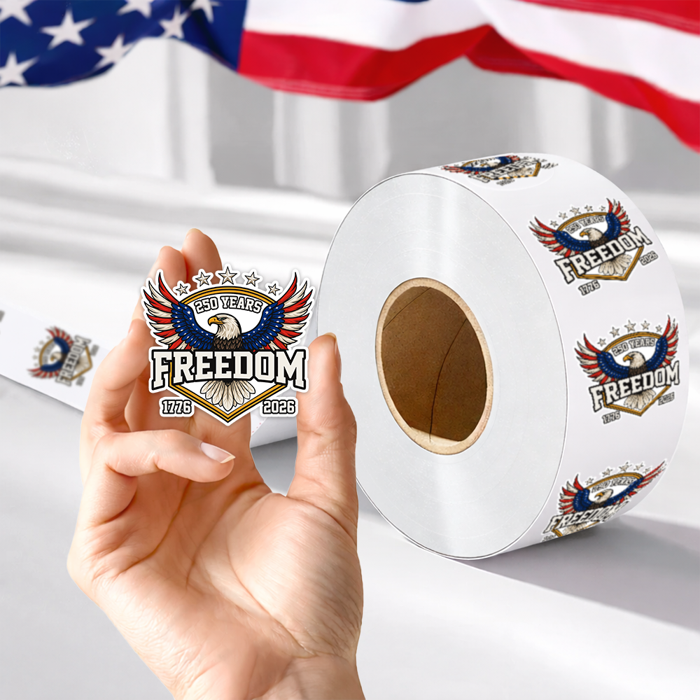 250 Years of Freedom America 1776–2026 Anniversary Roll Sticker HA75 920350